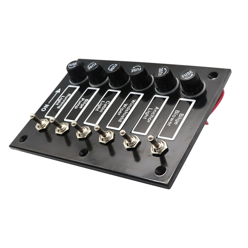 

12V Rocker Switch Panel 6 Gang Circuit Breaker RV Car Boat Marine Accessory