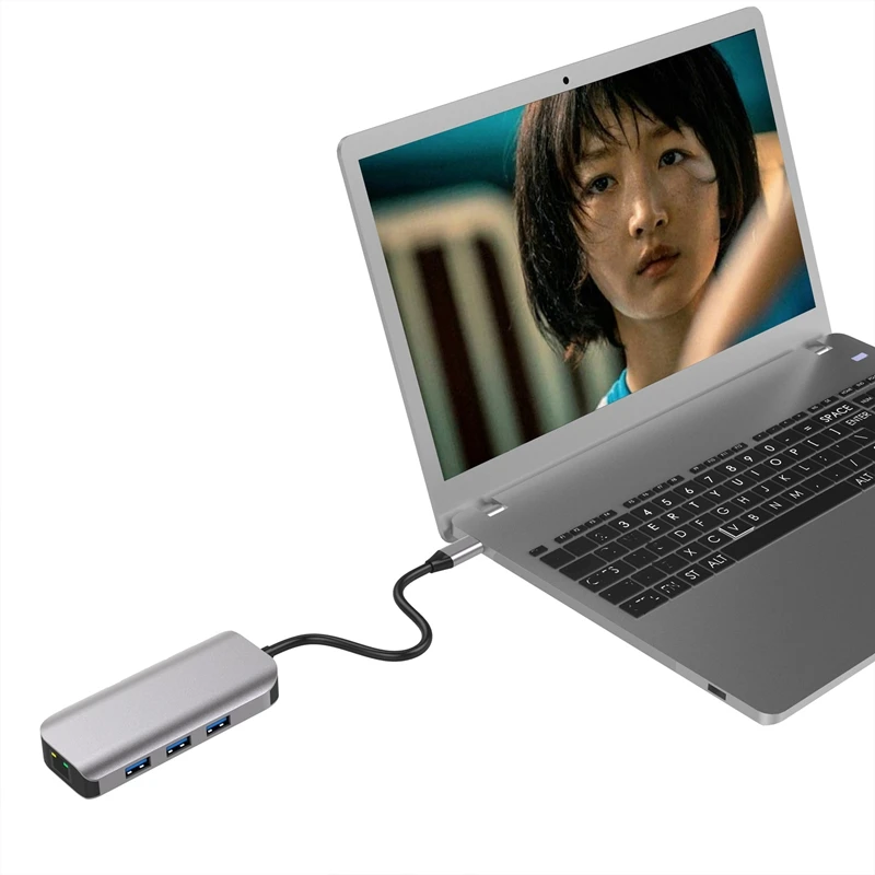 8 в 1 Usb C концентратор док-станция Usb3.0 TF кард-ридер Тип C док-станция usb-хаб для ноутбуков huawei Usb расширитель HDMI VGA RJ45-S