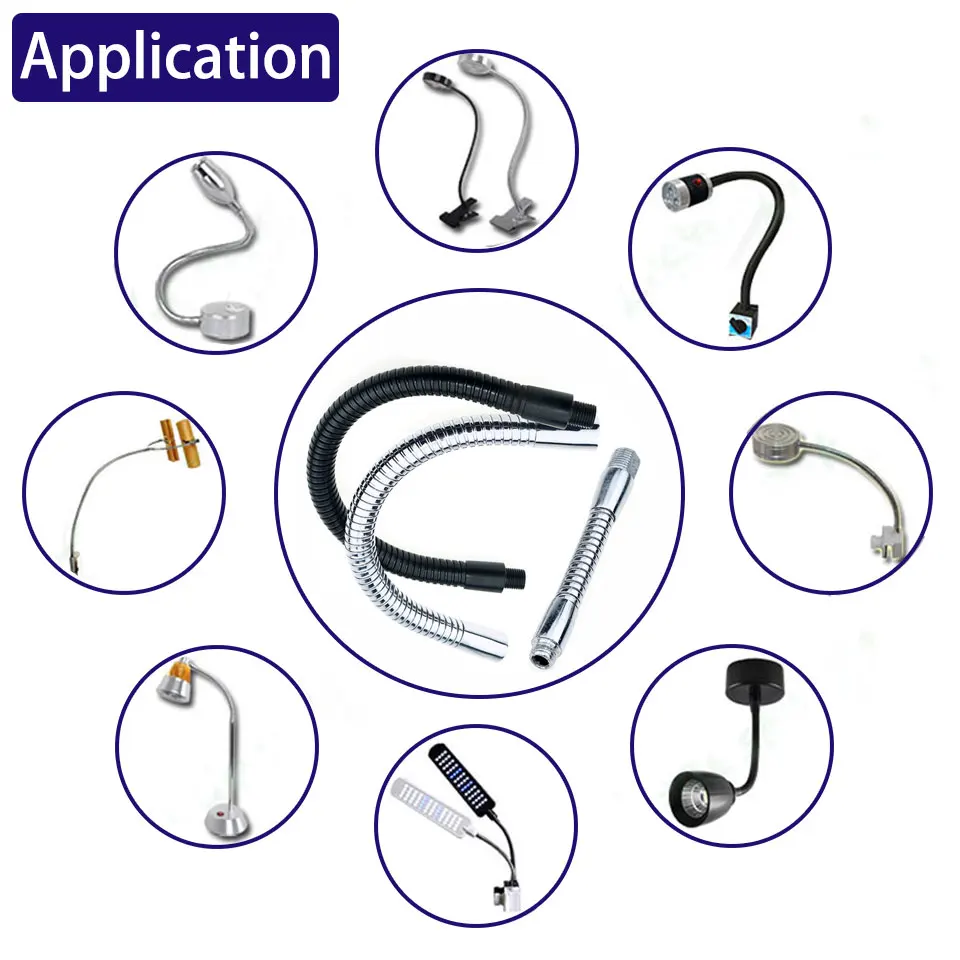 Clip table lamp hose Dia6/8/10/12/16mm spotlight gooseneck tube can be twisted universal tube lathe work lamp serpentine tube 6