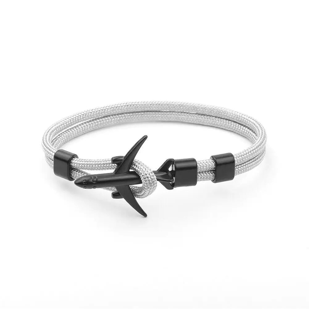 Модный самолет браслет с якорем для мужчин CharRope Chain Para cord браслет мужской женский Air Force стиль обертывание металлические спортивные браслеты