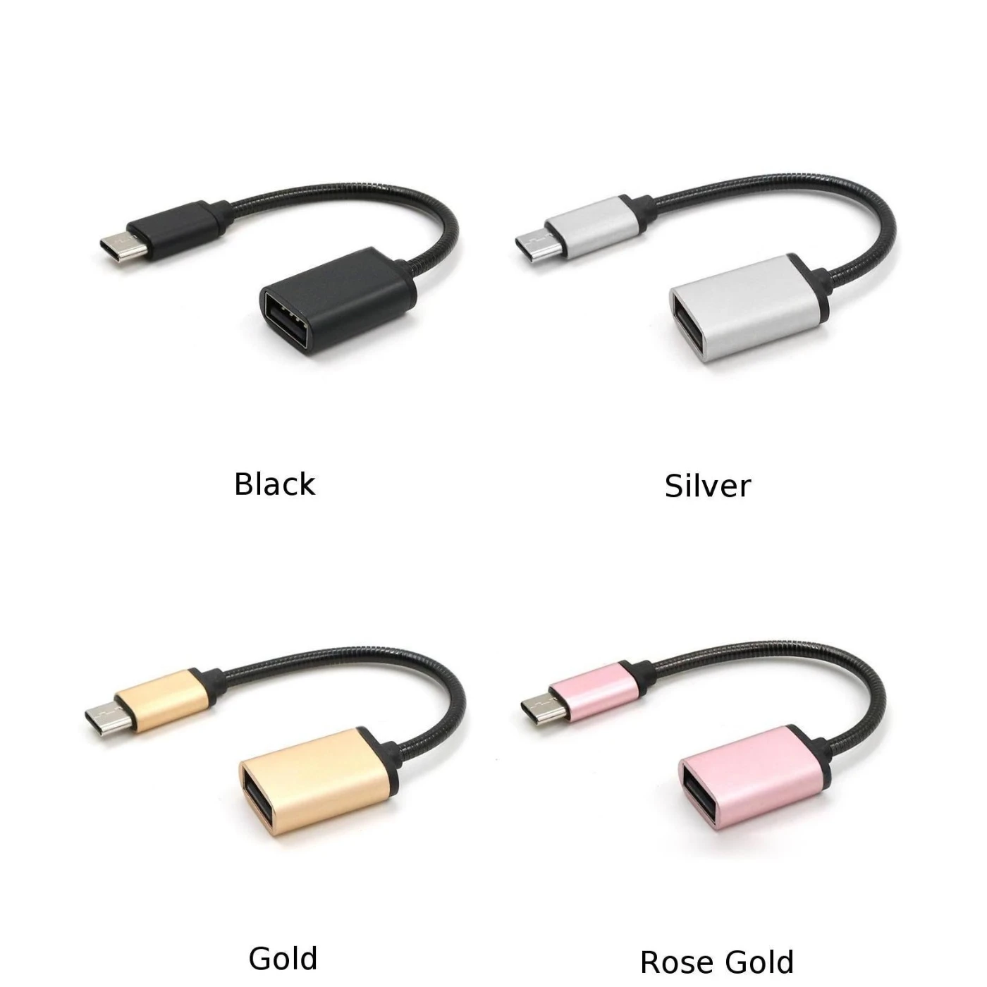 Соединитель кабельный адаптер-переходник 18 см type-C к USB2.0 соединение шланга для huawei P10/samsung S8 полезное