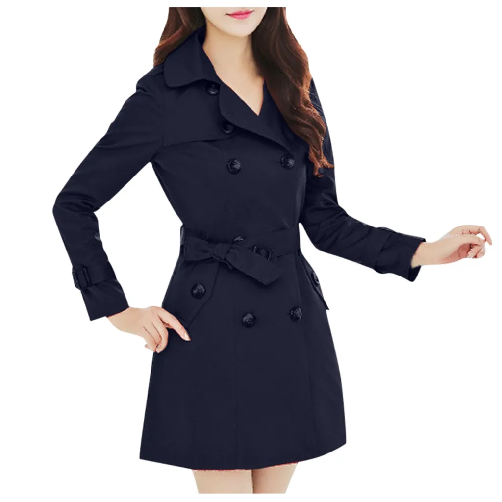 Feitong/зимнее пальто; женская одежда; тонкая ветровка; двубортный длинный плащ; уличная верхняя одежда; ropa mujer