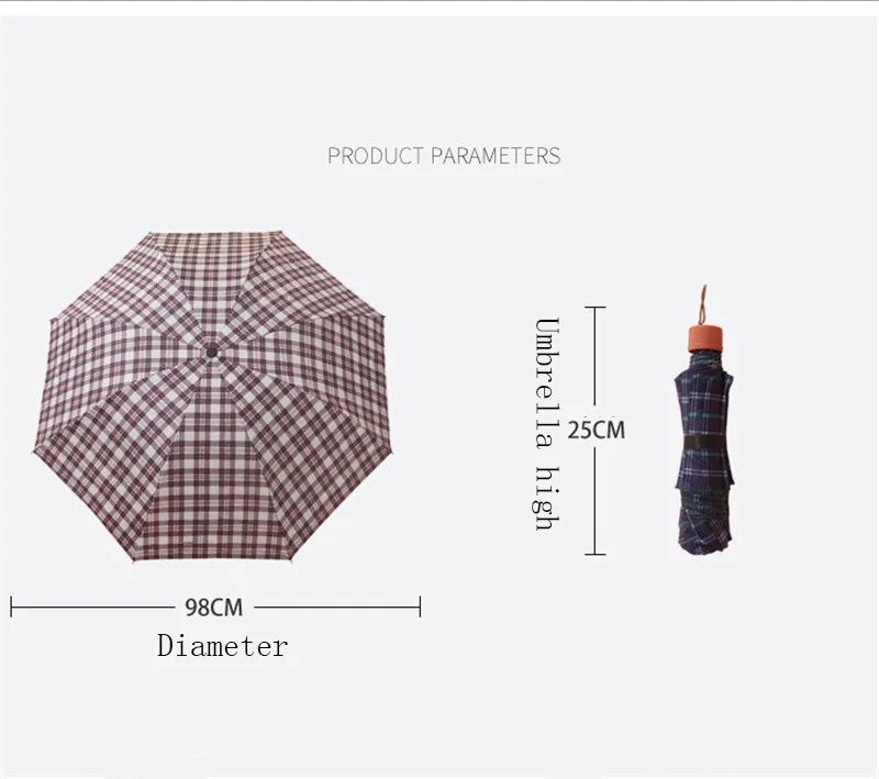 Portable Short Handle Wind Resistant Folding Umbrella Rain Lovers Windproof Umbrellas Rain for Couple Lattice Manual Parasol