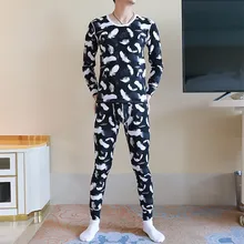 Осень и Зима Новое мужское нижнее белье Корейская версия личности хлопка тонкий срез тонкий Камуфляж длинное нижнее белье