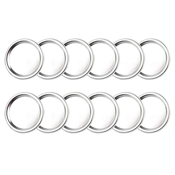 

12PCS 86mm Split-Type Stainless Steel Canning Lids, Regular Mouth Mason Jar Lids and Bands for Mason Jar Wide Mouth