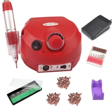 Красная электрическая дрель для ногтей 35000 об/мин, профессиональная машинка для педикюра, маникюра, пилочка для ногтей, аксессуары для дизайна ногтей, резчик для ногтей