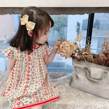 

Children wear dress The New Baby girl Floral A Breathable Comfortable lovely Princess dress sisters