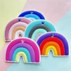1PCS Silicone Rainbow Teether Bead BPA-Free Baby Accessories Beads Kids Teeth Nursing DIY Food Grade Infant Nursing Teether Toy 1