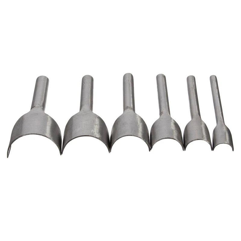 6 Pieces/Set Of Leather Craft Tools Semi-Circular Leather Craft Tools Punching Hand Tools 15Mm-40Mm