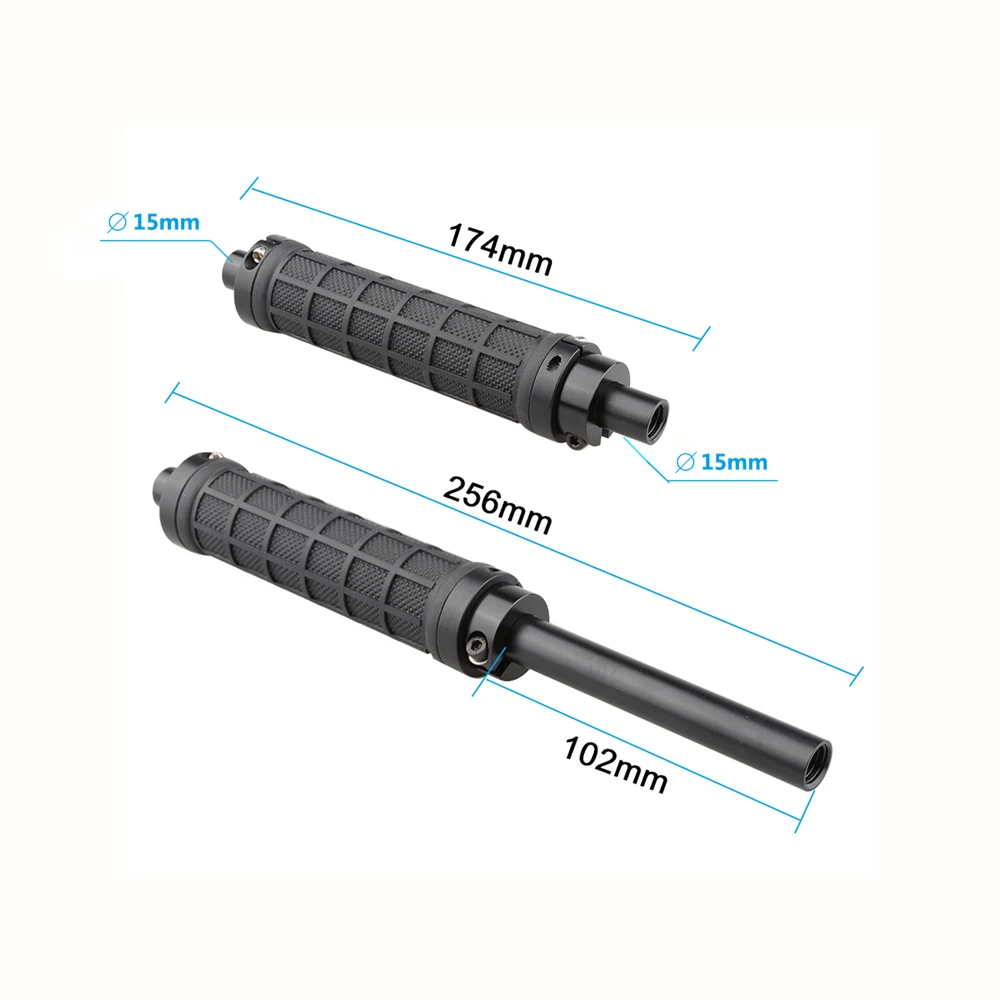 

Kayulin Rubber-covered Handle Grip (A Pair) With Either End 15mm Rod Connection For DSLR Camera DIY Cage Kit