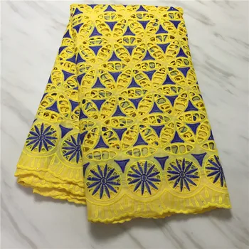 

Latest African Lace Embroidered Swiss Voile Lace In Switzerland 2020 High Quality Dry Cotton Lace Fabric For Dress 5 Yards