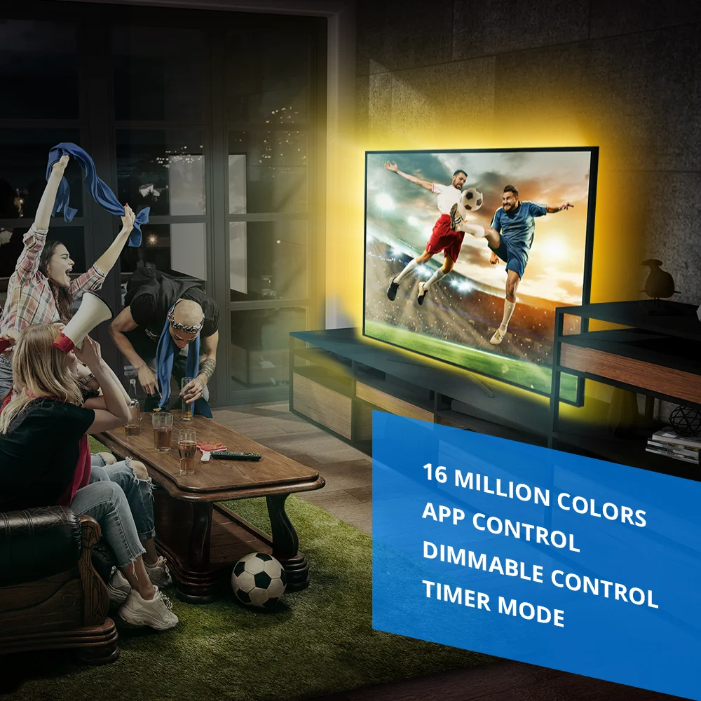 LED Strip Light,Bluetooth APP Control, Backlight for TV,5V USB Bluetooth RGB Tape Lamp For TV Background Decoration