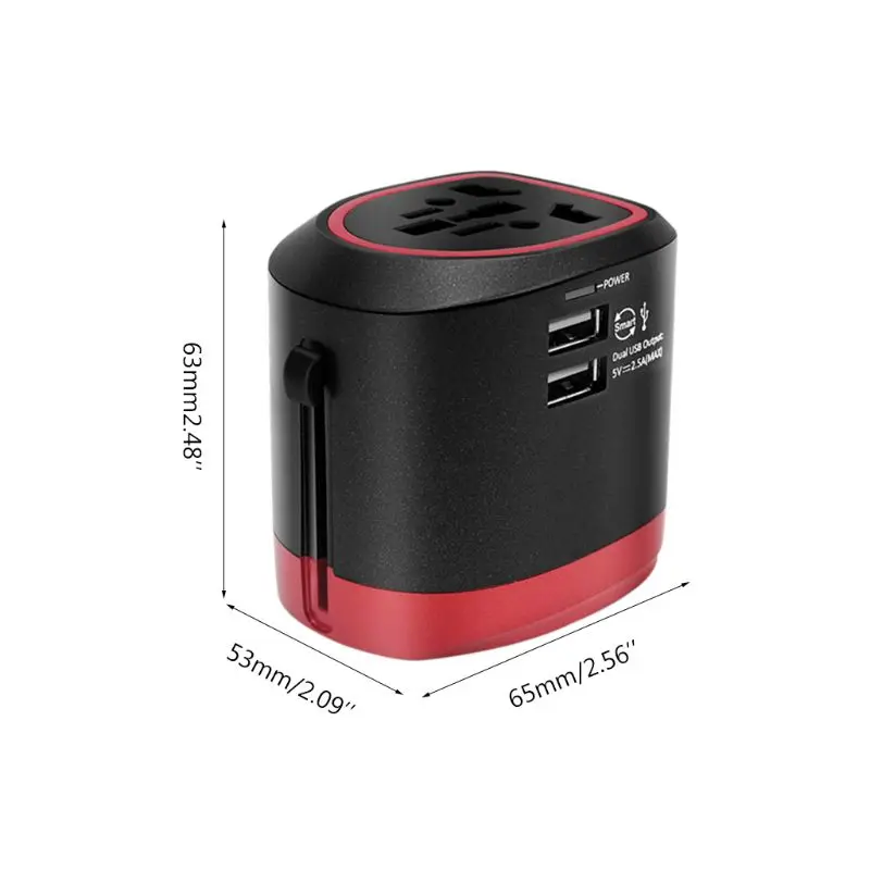 Все в одном Универсальный адаптер питания зарядное устройство с 2.5A 2 USB US AU EU UK