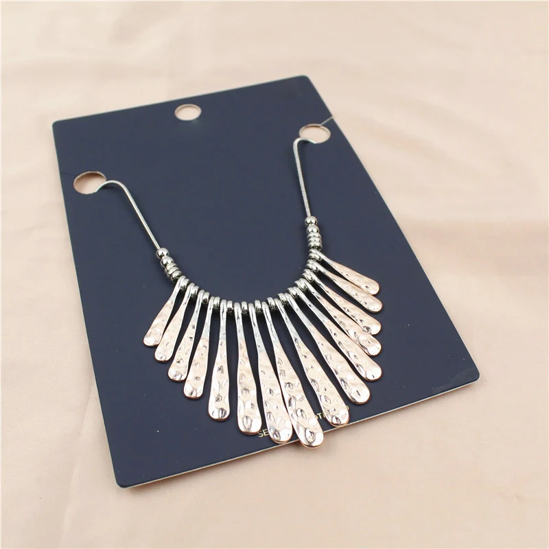 New Statement Metal Bar Double Color Plating Big Necklace for Women Female Party Fashion Geometric Punk Collar Necklace Bijoux