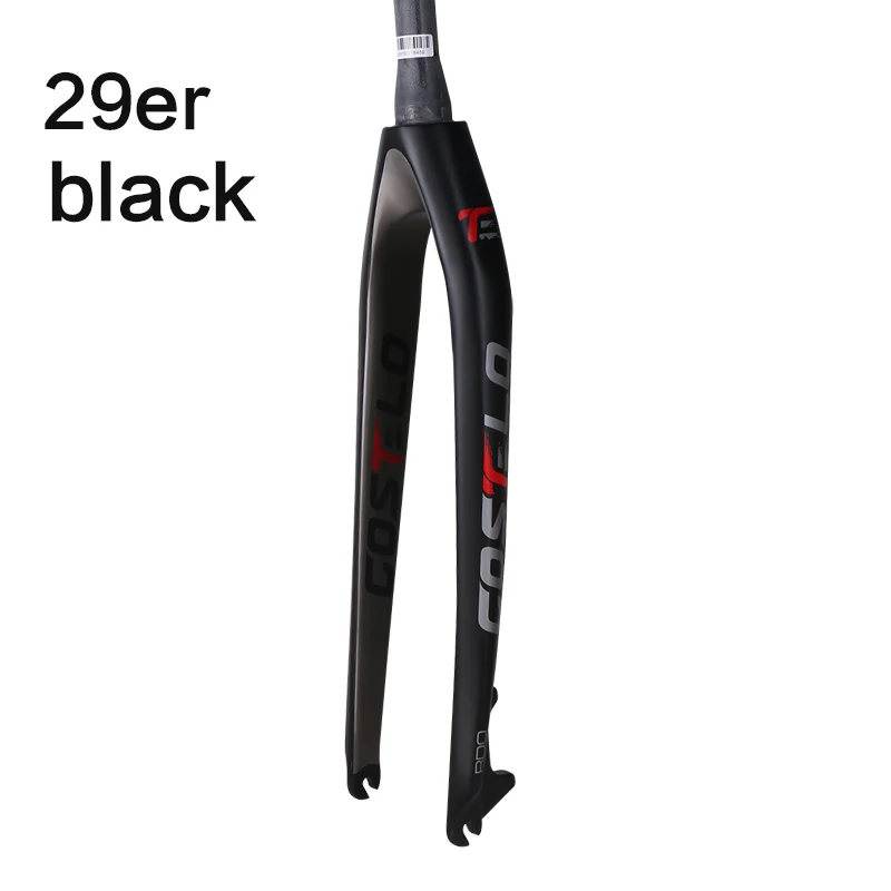Costelo углеродная вилка mtb 26/27,5/29er 650B для горных велосипедов жесткая вилка для велосипедных частей велосипеда передняя дисковая вилка rock shox - Цвет: 29er black