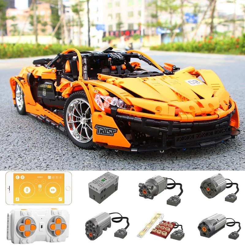 

DHL 3431Pcs Technic Series Legoingly Remote Control McLaren P1 Racing Car APP RC Model Building Blocks Power Motor Function Toys