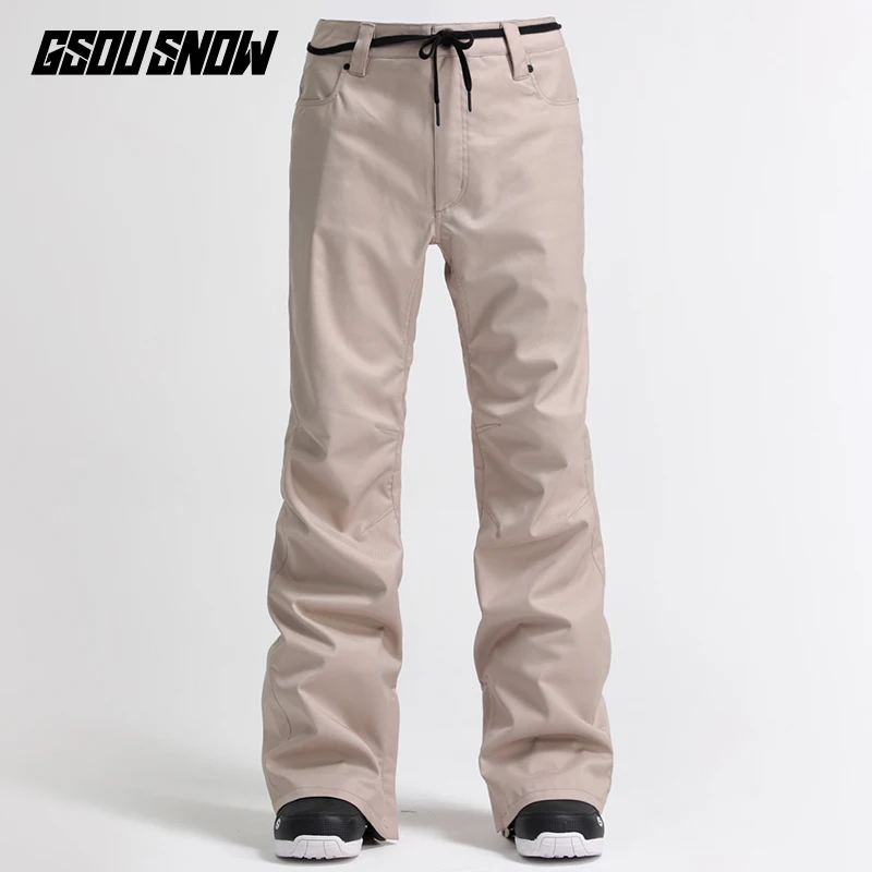 

GSOU SNOW Men Ski Pants Outdoor Warm Waterproof Wind Resistant Breathable Clothing Solid Color Winter Snowboarding Pants