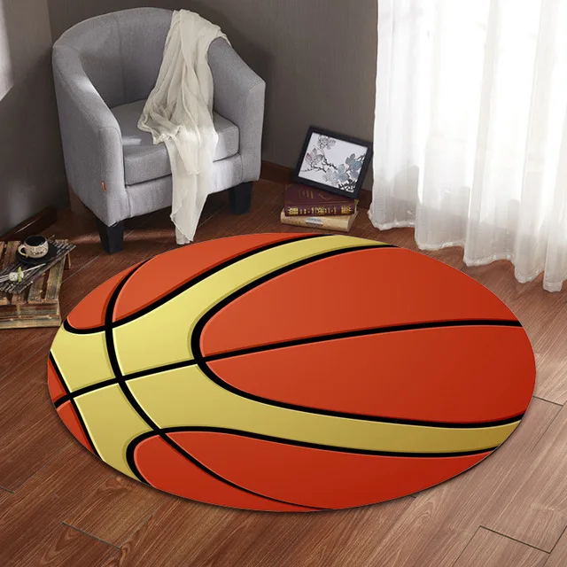 Горячая полиэстер анти-футбольный мяч круглый ковер компьютерный стул коврик Футбол Баскетбол Коврик для гостиной Детская спальня коврики - Цвет: as photo