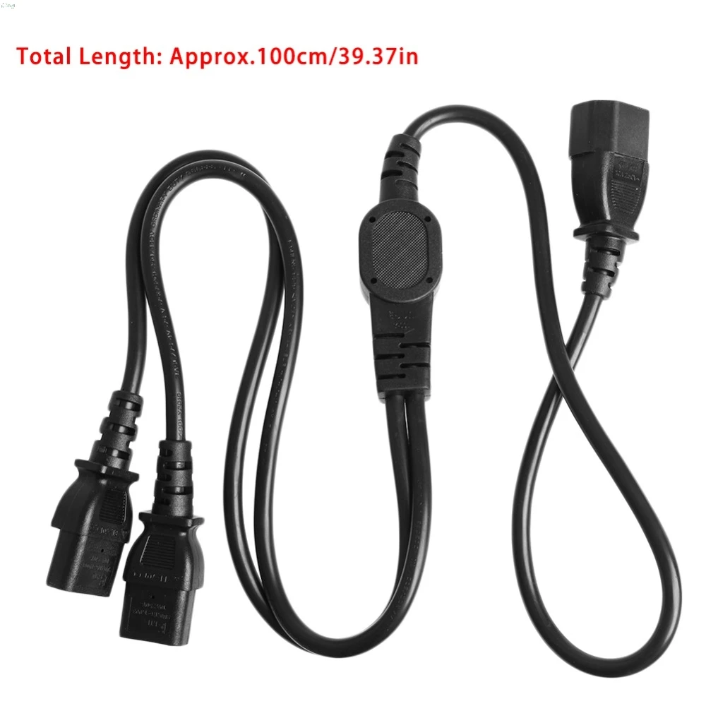 

IEC C14 Male Plug To 2x IEC C13 Female Socket Y Split Power Extension Cable 1M