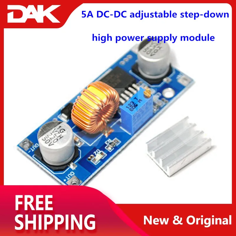 LM2596S DC-DC DC Регулируемый понижающий Регулируемый источник питания, зарядная Модульная плата 3A 5A 75 Вт 24 В до 12 В/5 В - Цвет: 5A  step-down