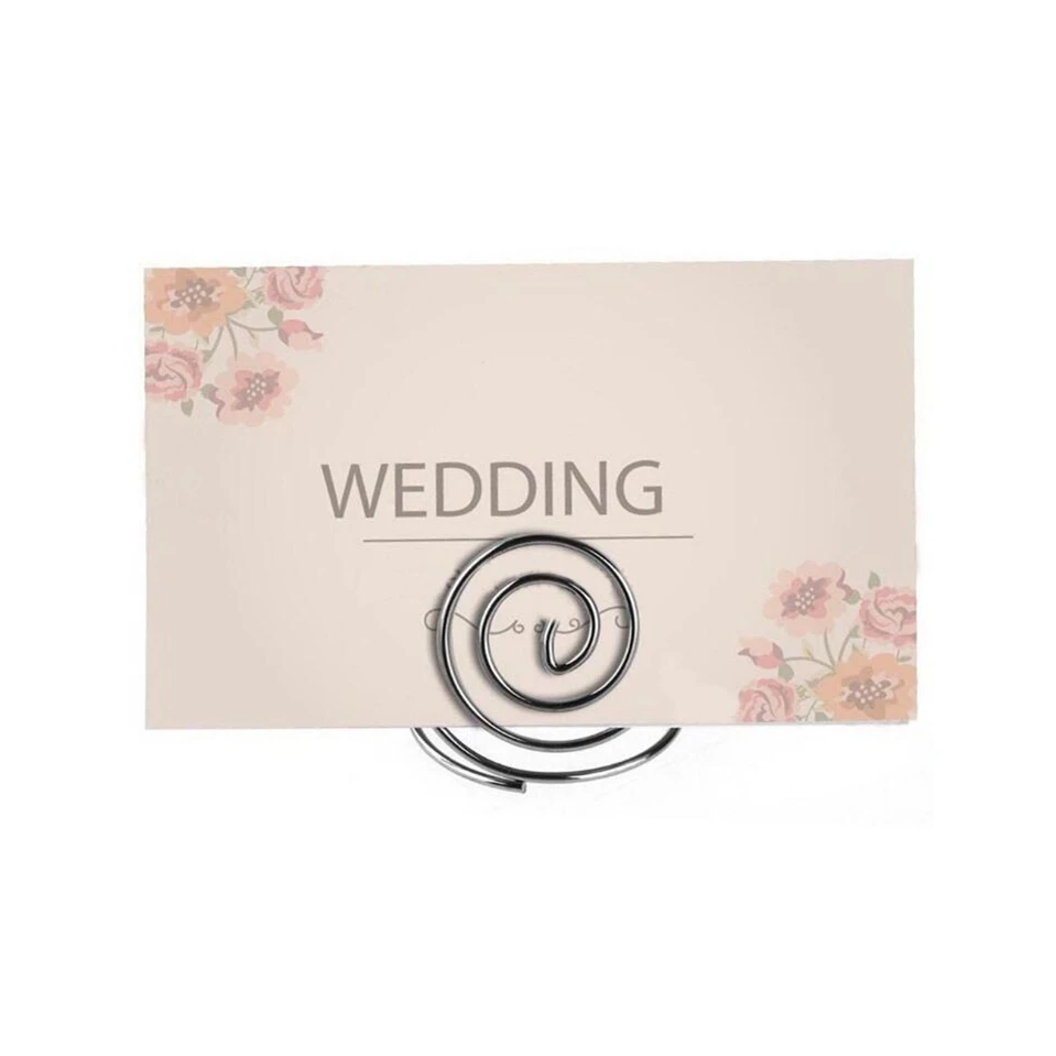  Free Shipping 24pcs Desk Notes Folder Clips Wedding Favors Place Card Holder Message Clips Table Ph