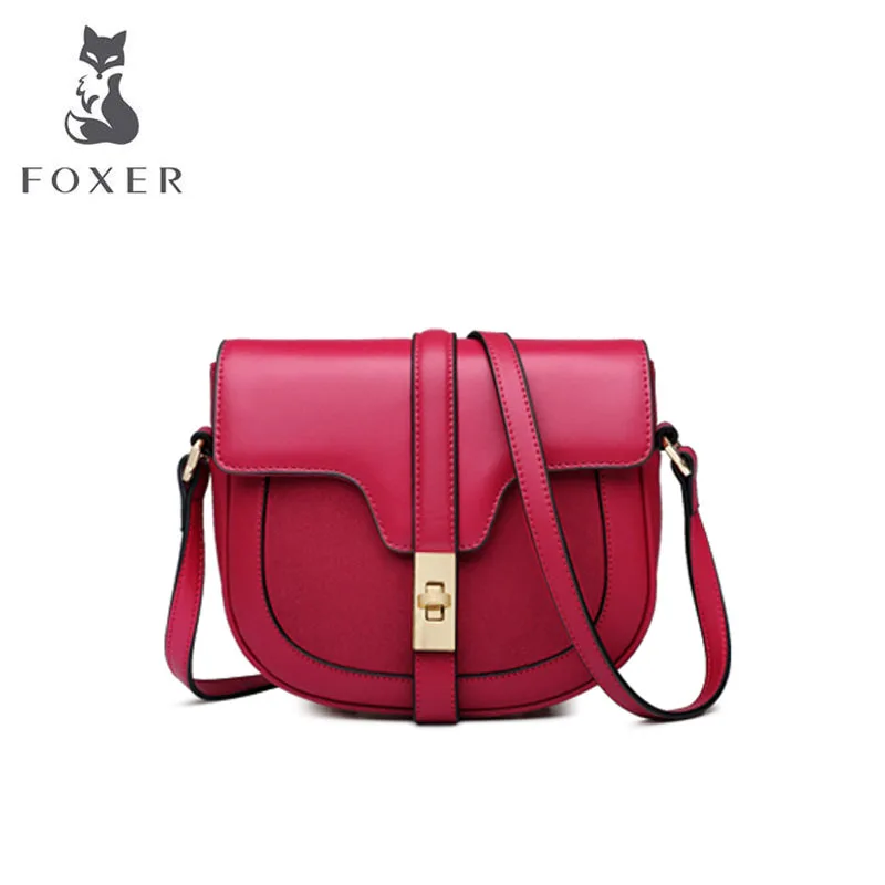 FOXER Women leather shoulder crossbody bags for women luxury handbags women bags designer bags famous brand women bags new