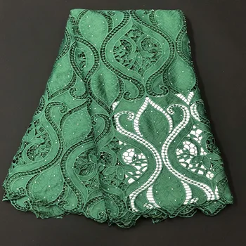 

Big sales pure color Fabric water soluble chemical lace with stones ARW48 Most popular good quality African cord Lace Fabric