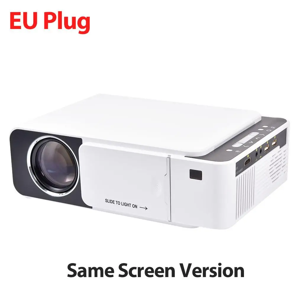 EU Sync T5 мини портативный lcd видео проектор 2600 люмен 4K 3D 1080P HD домашний мультимедийный кинотеатр мини-проектор IR USB AV VGA HDMI порт - Цвет: EU Sync