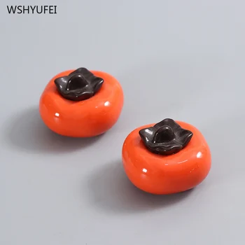 

Idyllic fruit persimmon ceramic tea pot small blush lipstick fragrant powder tea tea small cans of tea mini storage empty box