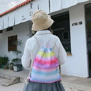 

Mini Waterproof Nylon Shoe Bags Storage Gym Bags Drawstring Dust Backpacks Storage Pouch Outdoor Travel Duffle Sports Bags