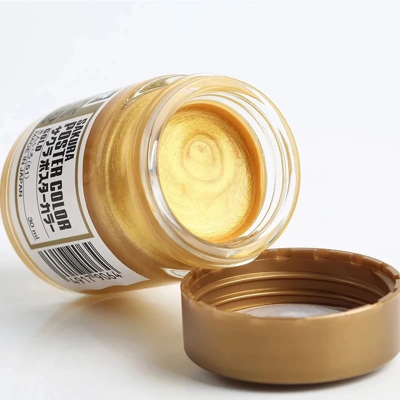 1 Bottle Japanese Pentel 6KB 30ML Gold/silver Pigment for Calligraphy Brush Ink Gold Gouache Watercolor Painting Gouache