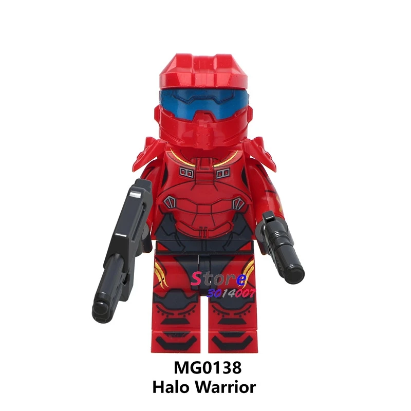 MG0138 50 шт. мультфильм серии человек паук Сельский медведь лошадь D. Va Halo лиса девочка пицца человек строительные блоки для детей игрушки - Цвет: MG0138