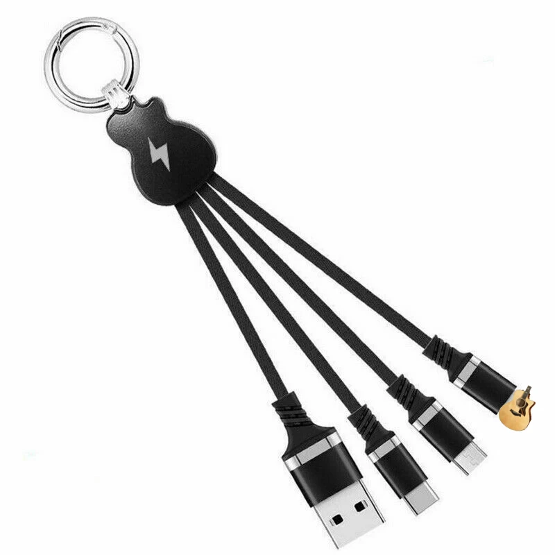 Светодиодный брелок-гитара зарядный кабель для Iphone Xiaomi 3 в 1 Micro USB кабель TypeC зарядный кабель для Galaxy S9 huawei samsung s9