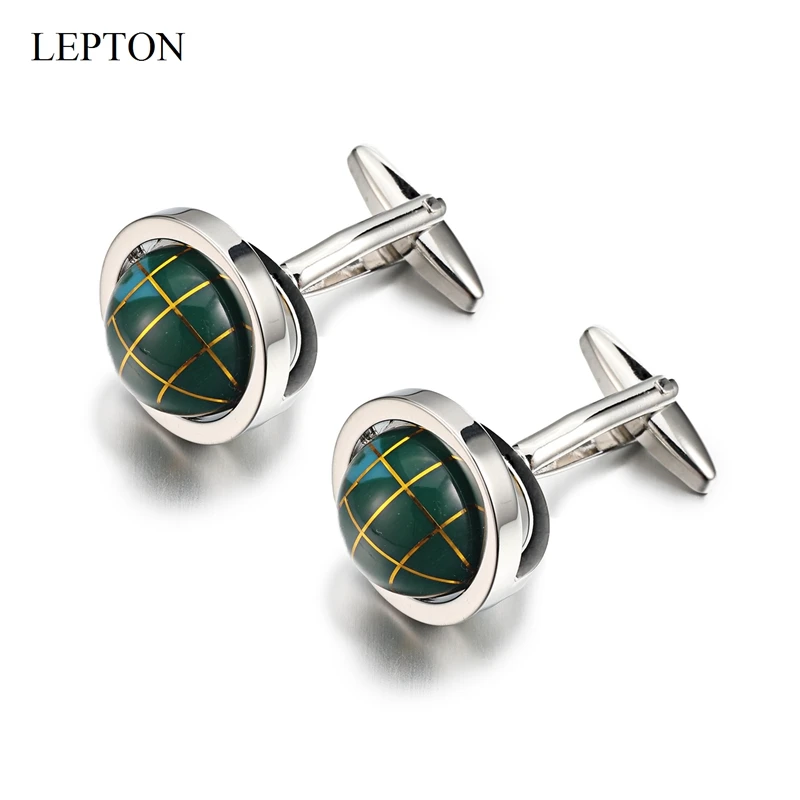 

High Quality Novelty Globe Earth Cufflinks For Mens Lepton Rotatable Globe Planet Earth World Map Cuff links Relojes Gemelos