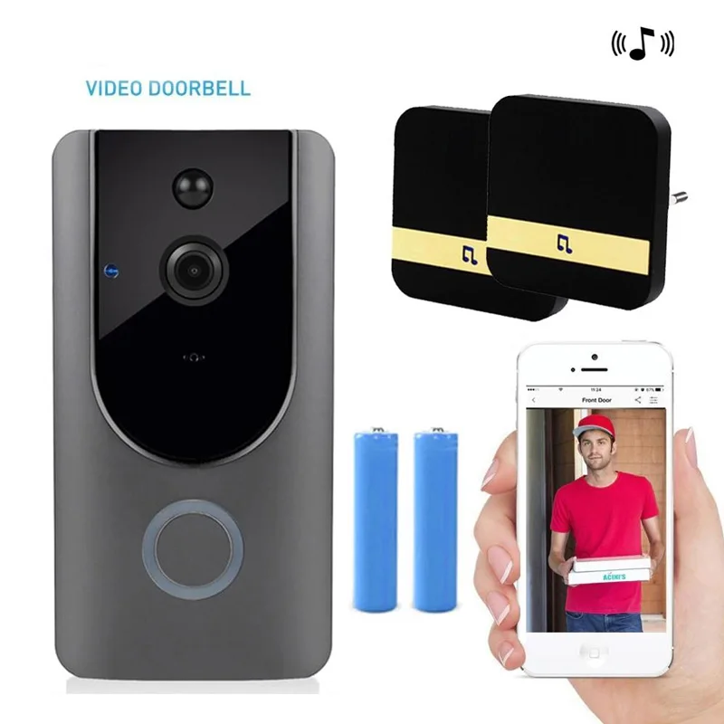 Smart Home WiFi Video Doorbell Wireless 720P HD Ring Camera1.0 MP Night Vision Two-way Audio Phone APP Remote PIR Alarm | Безопасность и