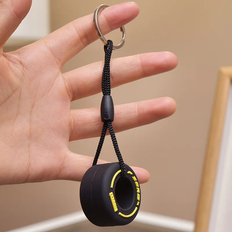 Tire Keychain Key-Ring Mobile-Phone-Bag Car-Pendant Small Gift Friends Cartoon Creative