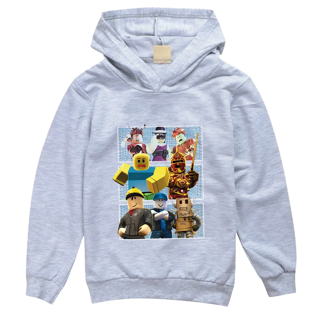 

3D printing Cartoons Robloxing hoodies Boys T Shirt Long Sleeve Children T-Shirts Cotton Autumn Kids Girls Tops 3-12Y