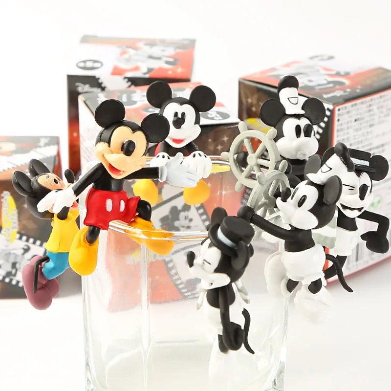 

Disney Cartoon Peripheral Mickey Mickey Mouse Cup Edge Ornaments Tea Friends Cup Edge Pendant Toy Mini Figure Model