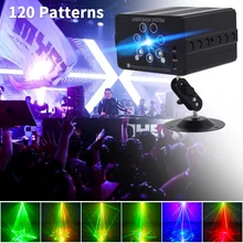 WUZSTAR диско светодиодный диджейские Лазерные Лампы 7 отверстий 120 узоров вечерние светильник ing эффект для сценического украшения RGB красочный светильник для свадьбы