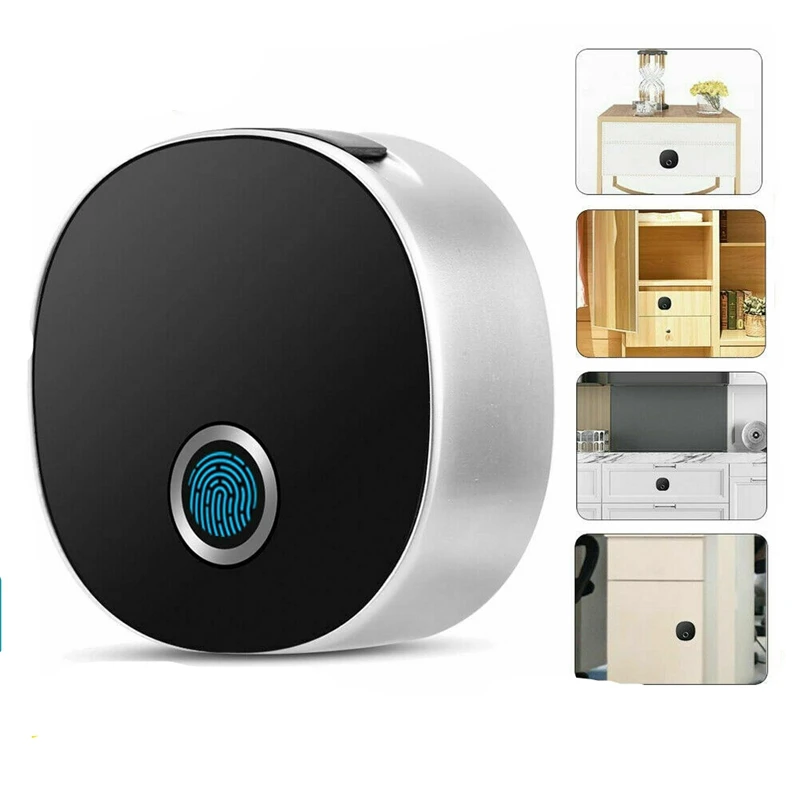 Smart Fingerprint Lock Wooden Door Lock Digital Electronic Lock Security Alarm File Drawer Office Cabinet Lock Zinc Alloy