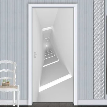 

Self Adhesive Renew Home Decor Simple 3d Door Sticker Print Artwork Waterproof Wallpaper Mural Wardrobe Renovation Decal Picture
