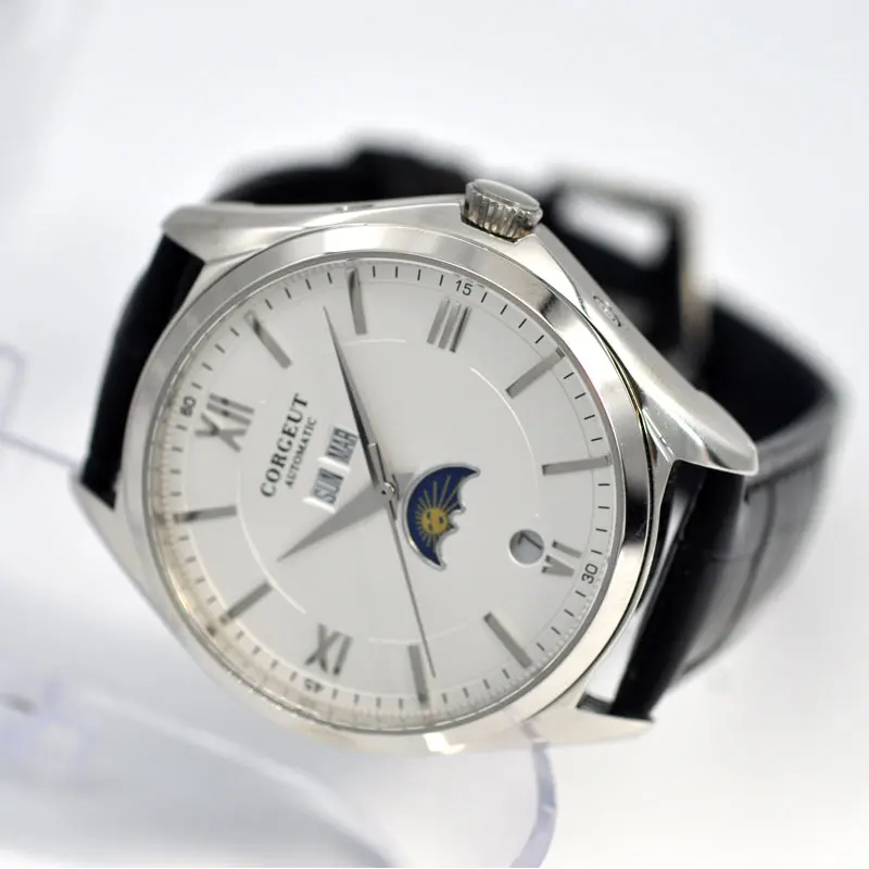 41 мм Moon Phase часы C2 новые Corgeut мужские часы модные автоматические механические наручные часы водонепроницаемые 316L чехол из нержавеющей стали