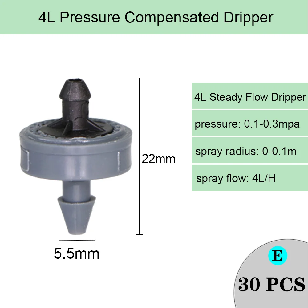 Variety Style Garden Drip Irrigation Dripper Fixed Flow Pressure Compensating Emitter 1/4'' Sprinkler Watering Refraction Nozzle 