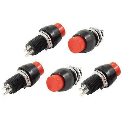 DS-450 самоблокирующийся SPST вкл/выкл красная кнопка переключатель AC 125V 1A 5 шт