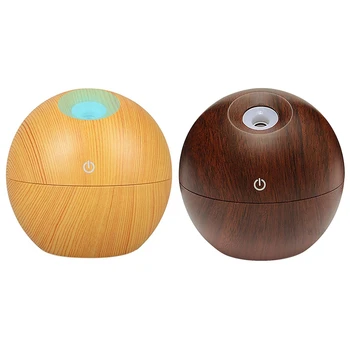 

2 Pcs USB Aroma ESSential Oil Diffuser Ultrasonic Mist Humidifier Air Purifier Color Change LED Night Light for Office Home 130M