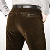 ICPANS Classic Straight Loose Corduroy Pants Men Stretch Summer Business Casual Pants Black Khaki Blue Long Trousers 2022 ► Photo 2/5