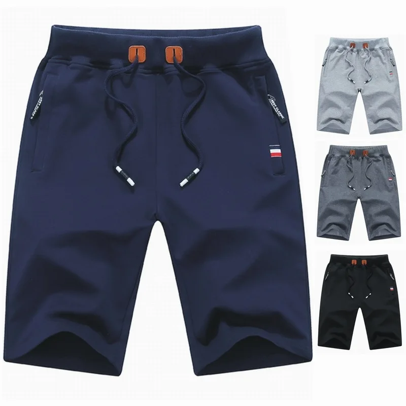 Verano de los hombres pantalones cortos de algodón Casual Bermudas negro blanco cortos Homme clásico marca de ropa de playa Shorts hombre