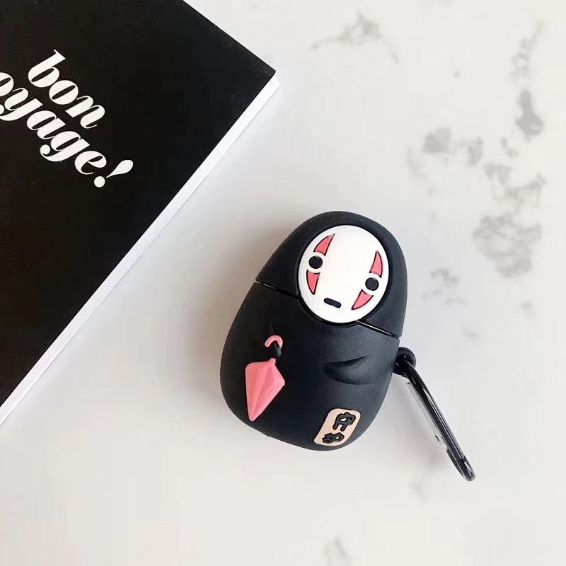 Spirited Away Japanese Anime Kaonashi Bluetooth Wireless EarphoneNo Face Man Faceless Earphone Cases For Apple Airpods 1 2 case