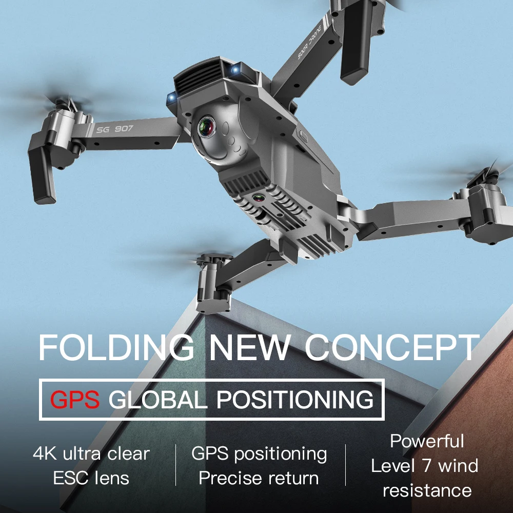 SG907 Drone 4K Camera Drone GPS Drone With 4K HD Dual Camera Wide Angle WIFI FPV RC Quadcopter Foldable Drones RC Quadcopter Toy