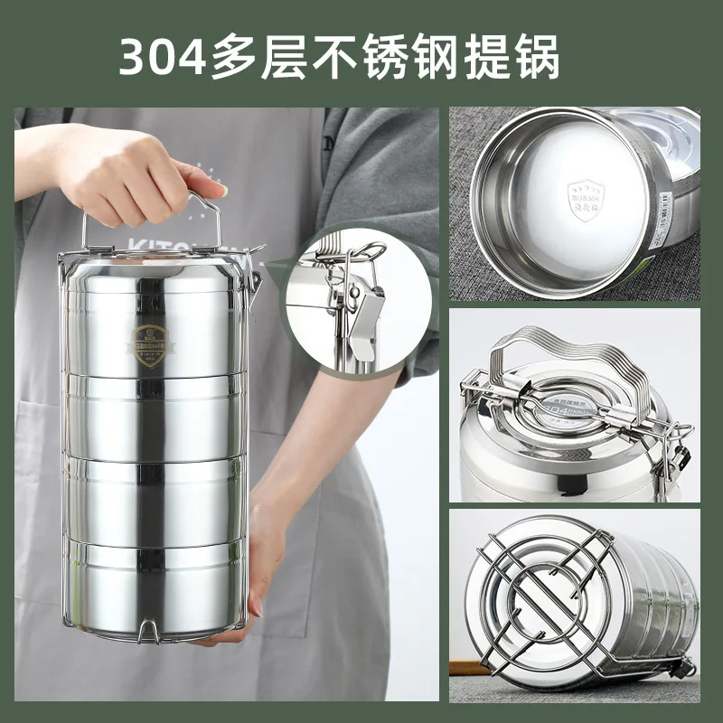 stainless-steel-multi-layer-portable-feeding-large-capacity-insulated-bucket-portable-lunch-box-overflow-proof-lunch.jpg Rozsdamentes Acél Többrétegű Hordozható Etethető Nagy Kapacitású Szigetelt Vödör Hordozható Ebéddoboz Túlfolyó Ebéddoboz - Image 3